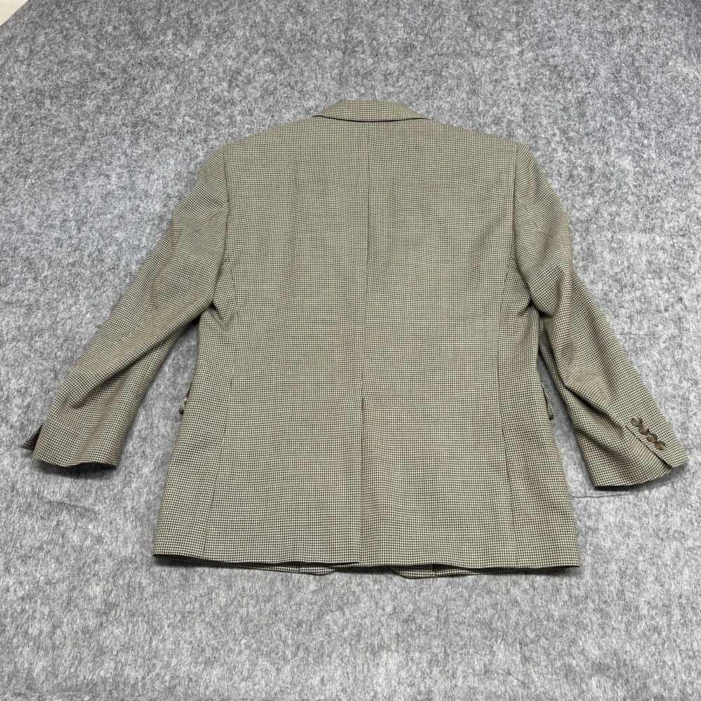 Jos‎ A Bank Blazer Mens 42S Beige Brown Houndstooth Silk Wool Sport Coat Jacket - Picture 2 of 16